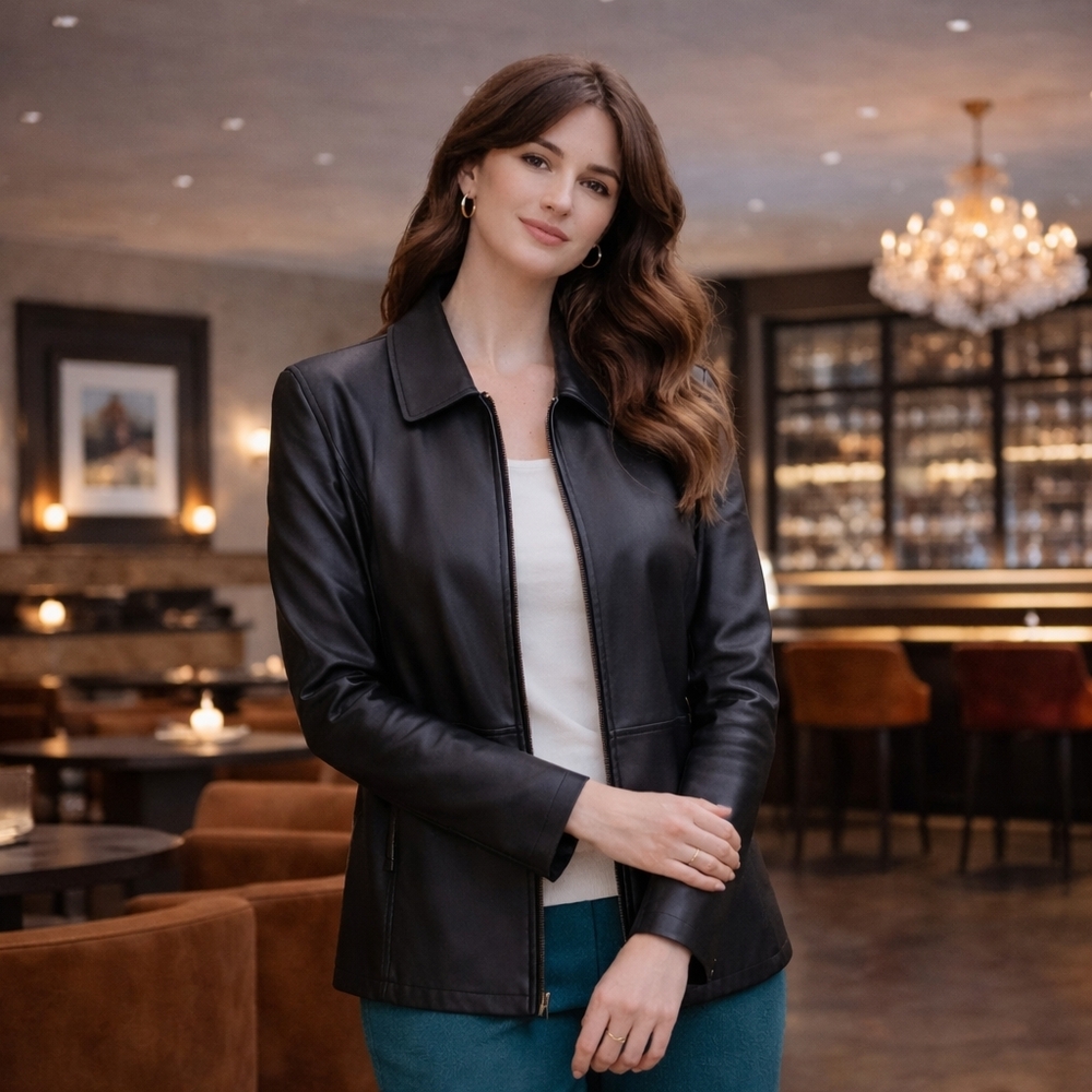 Stormtech Classics Genuine Leather Jacket Black Minimalist Tailored Quiet Luxury